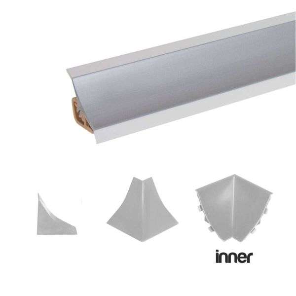 Worktop Strip Inner Corner Silver for Inox