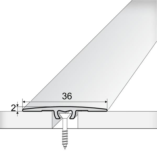 A68 36mm Anodised Aluminium Flat Door Threshold Strip