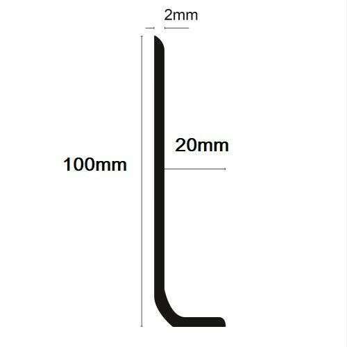 Black PVC Flexible Sit On Skirting  Board 100mm x 50mm 2m lengths 