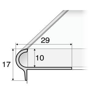 A80 A81 29mm x 17mm x 10mm Non Slip Stair Nosing Edge Trim Step Edging For Tiles