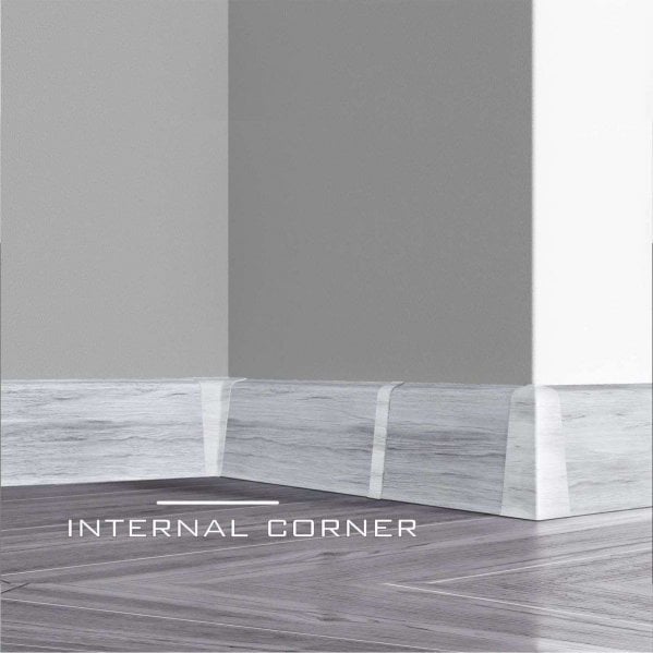 PVC grey skirting board internal corner