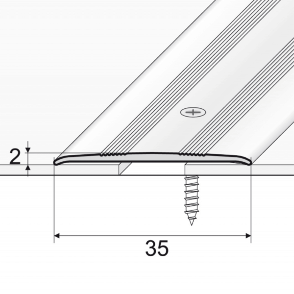 A08 35mm Anodised Aluminium Flat Door Threshold Profile