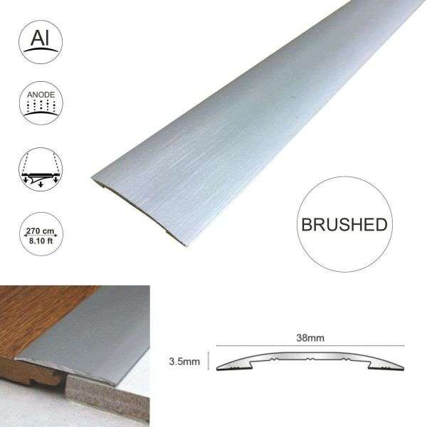 CAS Brushed Silver Adhesive Euro Cover Strip