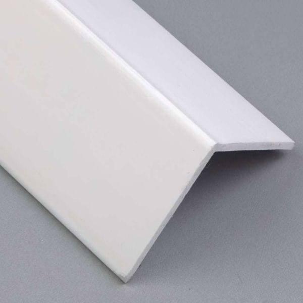 White plastic pvc corner 90 degree angle trim