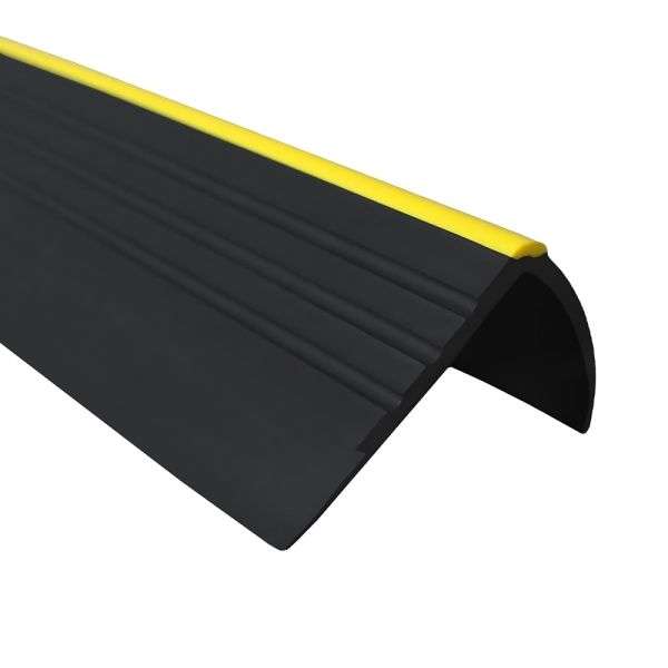 black flexible non slip stair nosing, 40x40mm warning 730-rd-o
